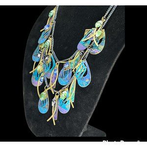 Vintage Jody Coyote Necklace Lightweight Shimmering Double Strand Multi Object